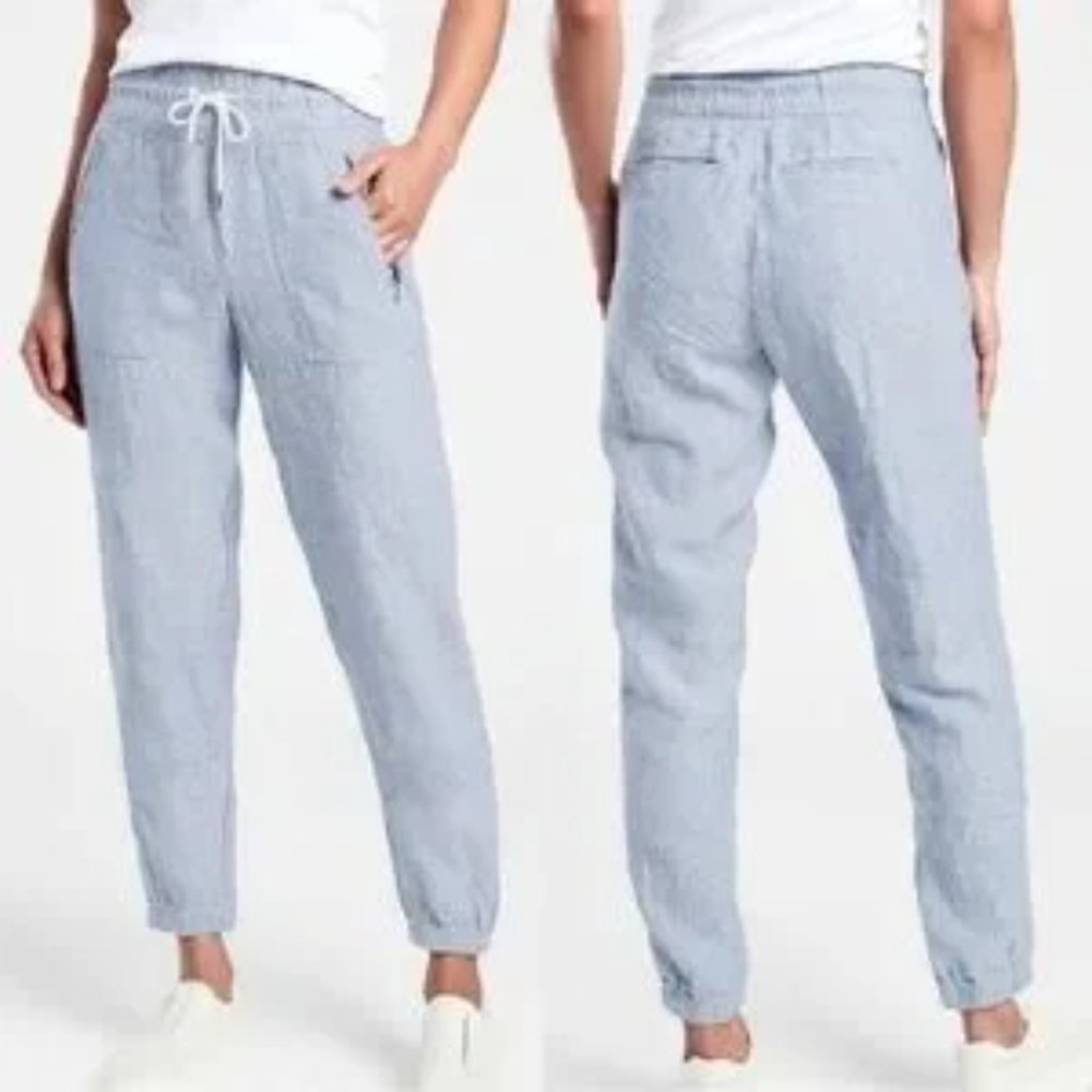 ATHLETA Cabo Linen Tapered Jogger with Zipper Pockets  Sz 12  NWOT